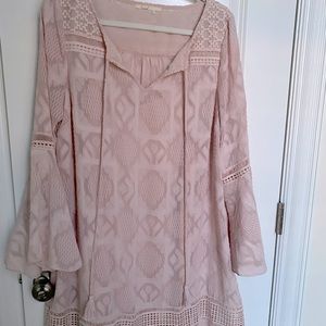 Light pink Floreat Boho Dress with slip